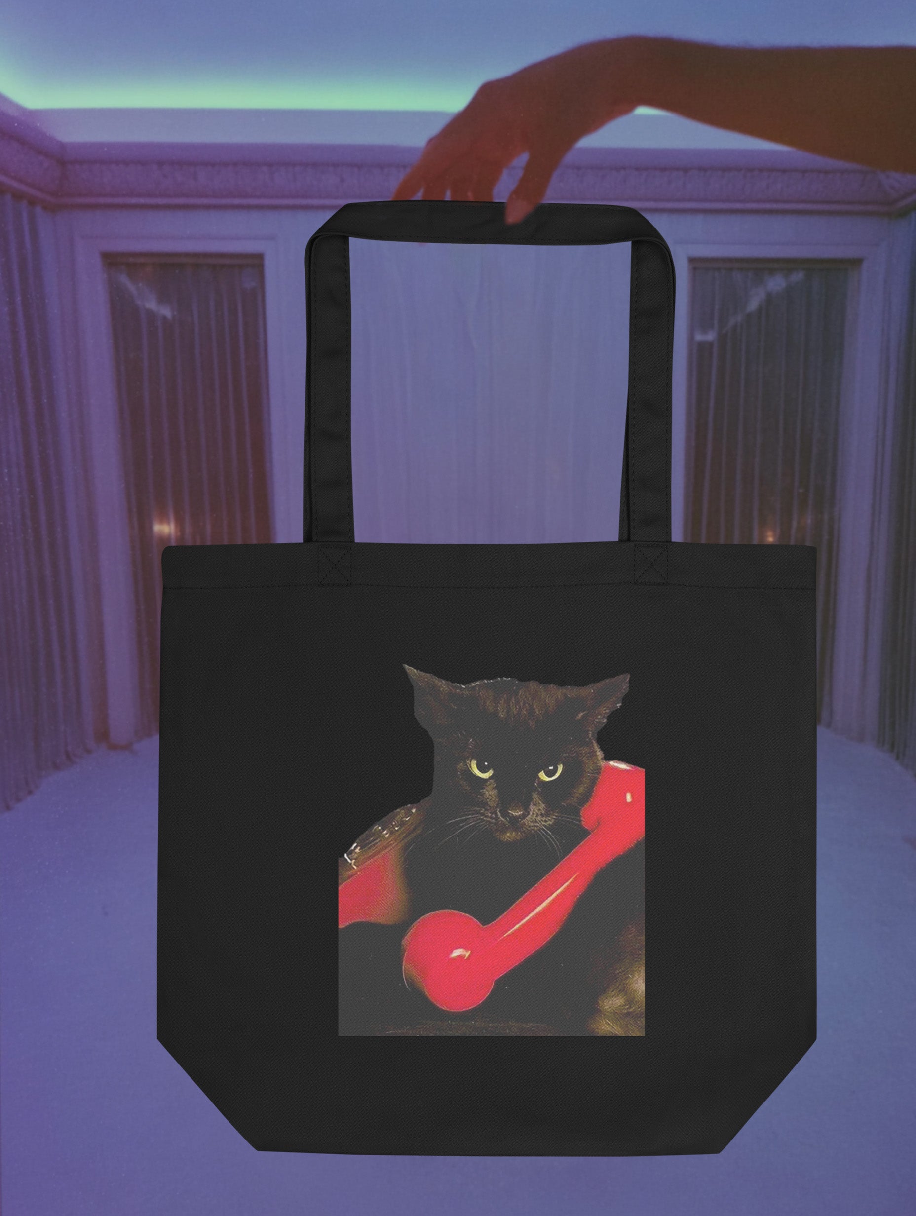 Shadow Signal Eco Tote Bag — Econscious EC8000 Black Canvas Tote