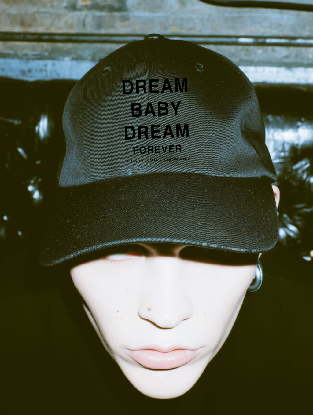 Black on Black Embroidered “Dream Baby Dream Forever” Hat