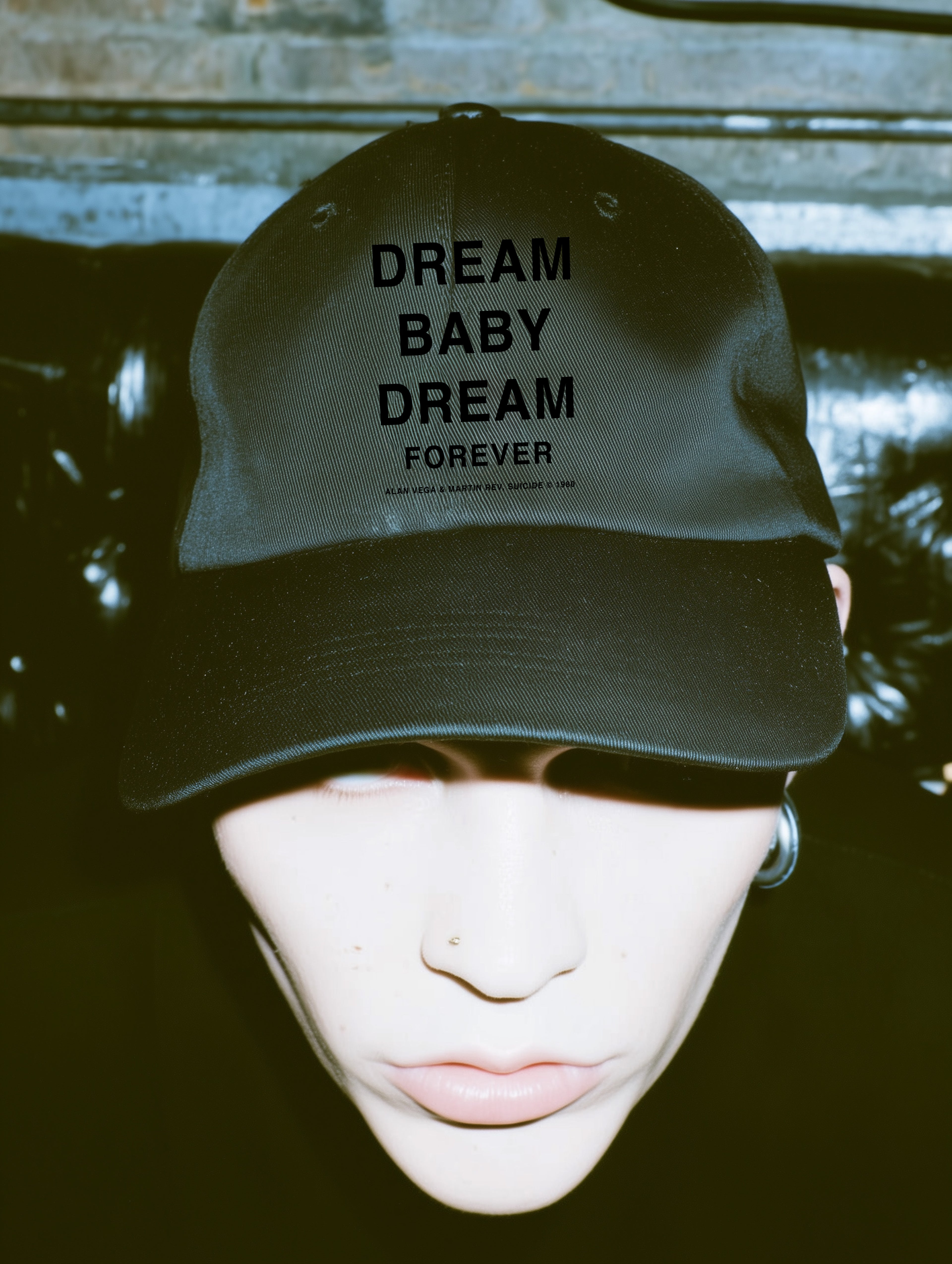 Black on Black Embroidered “Dream Baby Dream Forever” Hat