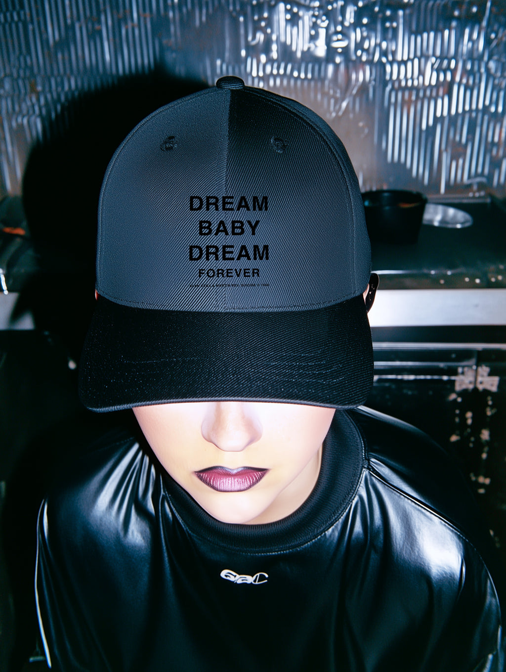 Black on Black Embroidered “Dream Baby Dream Forever” Hat