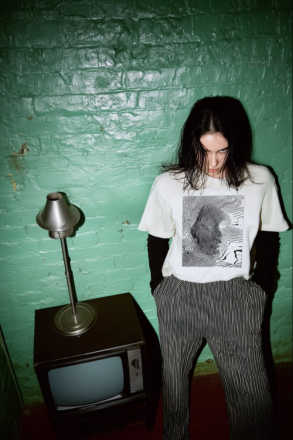 Erleen Nada Abstract Portrait T-Shirt – Natural Softstyle Tee