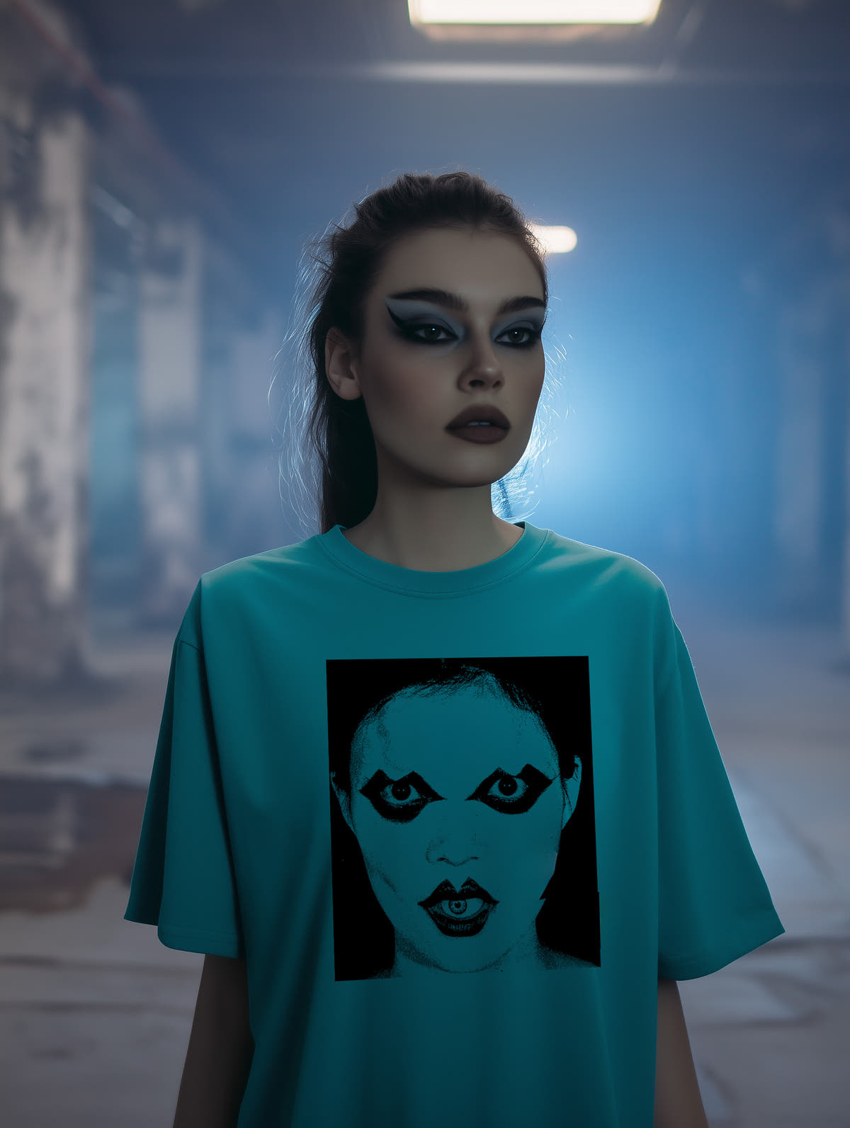 Narcissus Protocol Tee by Prizm Nexus-6 — product presentation. A graphic inspired by Shūji Terayama's Narcissus project, exploring identity and experimental imagery.