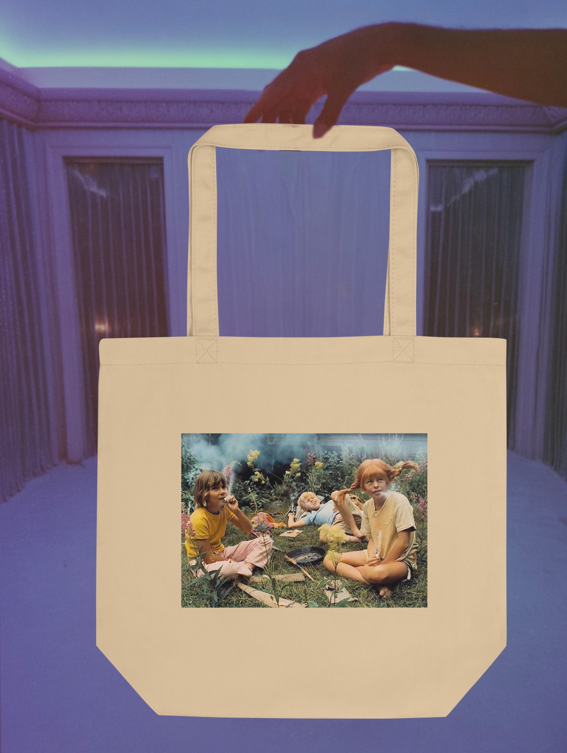 The Forgotten Summer Tote – Vintage Cinematic Eco Tote Bag | Econscious EC8000 Oyster Canvas Tote