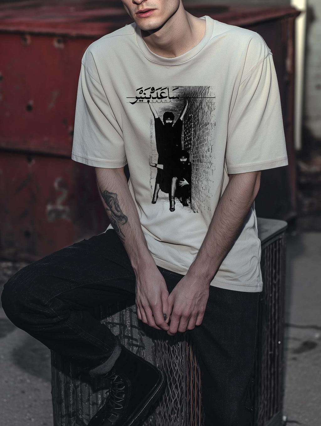 Saâda Bonaire Archival Corridor Graphic T-Shirt — White