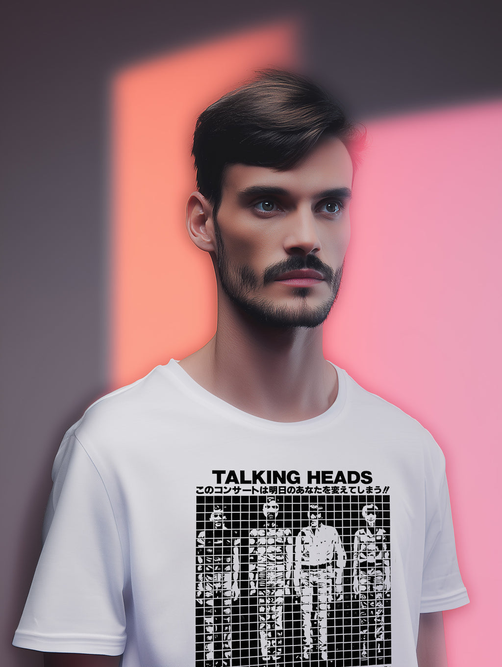 Talking Heads Tokyo Transmission Tee — Vintage Japanese Concert Flyer Graphic on White T-Shirt