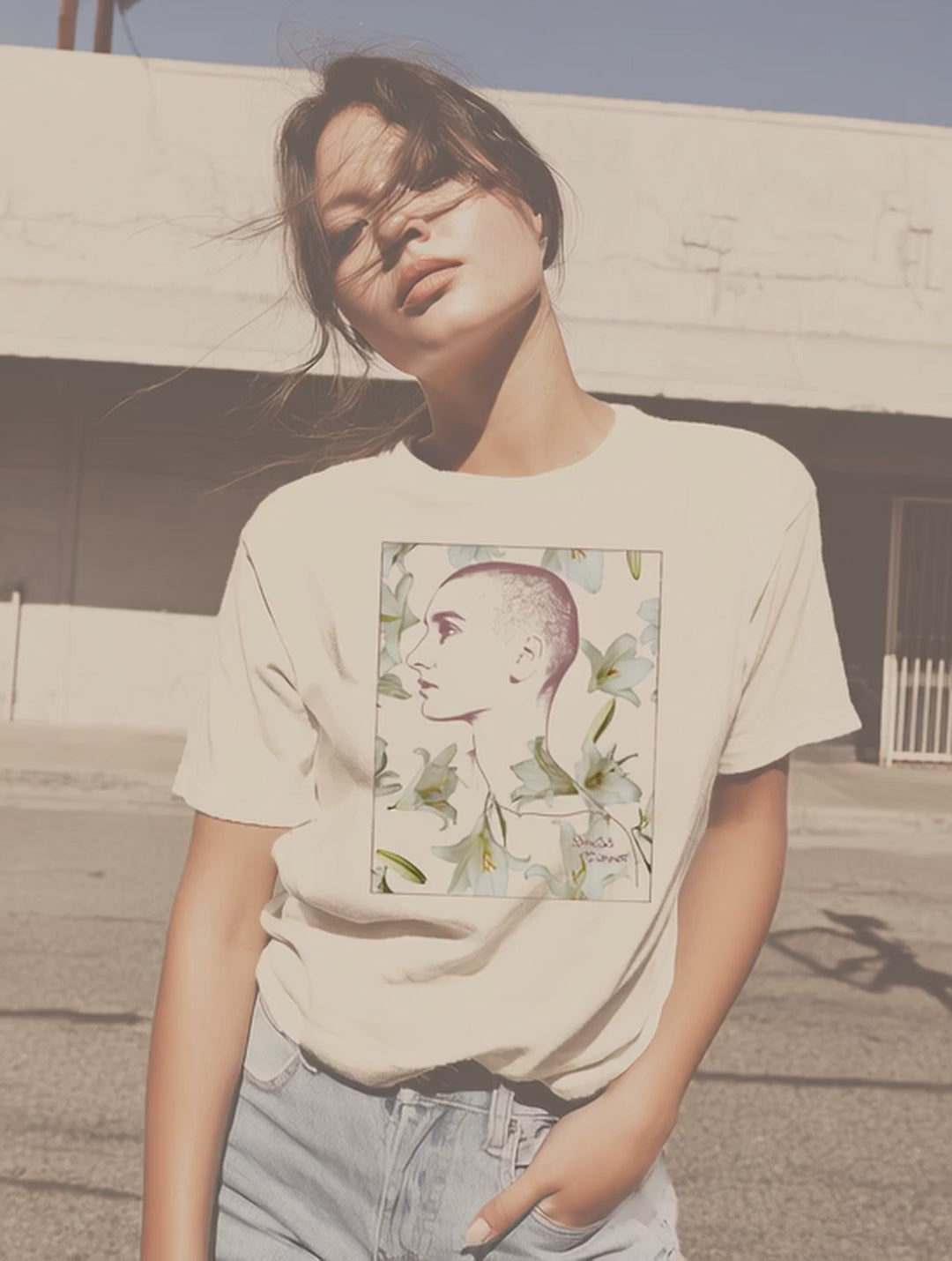 Sinead O’Connor Portrait Tee — Comfort Colors® 1717 | Soft Washed Cotton | Emotional Minimalist Graphic T-Shirt