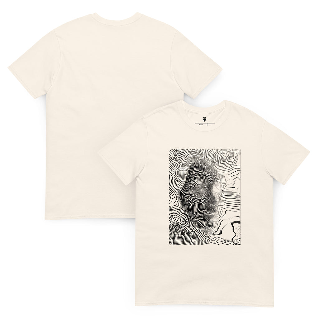 Erleen Nada Abstract Portrait T-Shirt – Natural Softstyle Tee