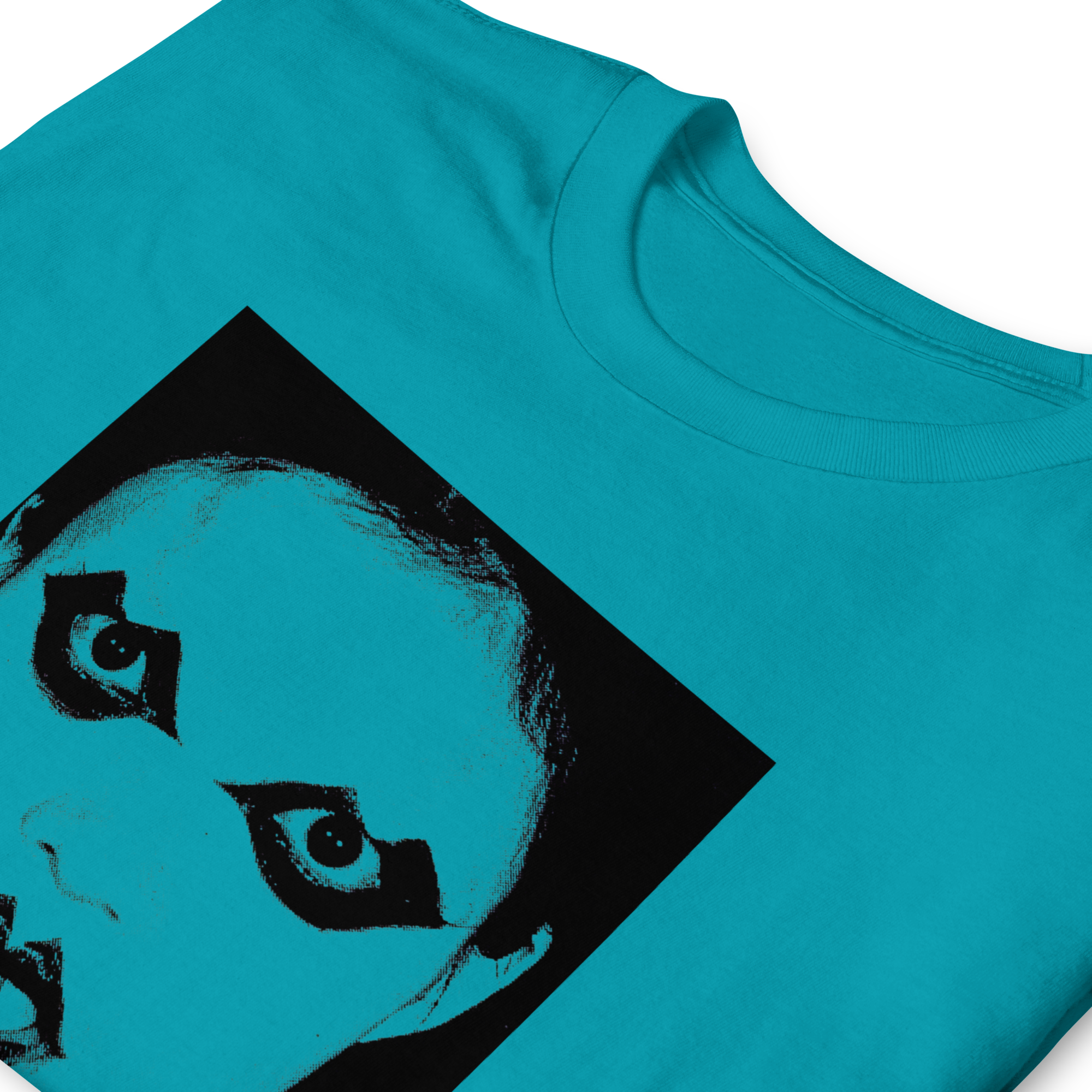 Narcissus Protocol Tee — Avant-Garde Japanese Photography Graphic T-Shirt (Heliconia & Tropical Blue)