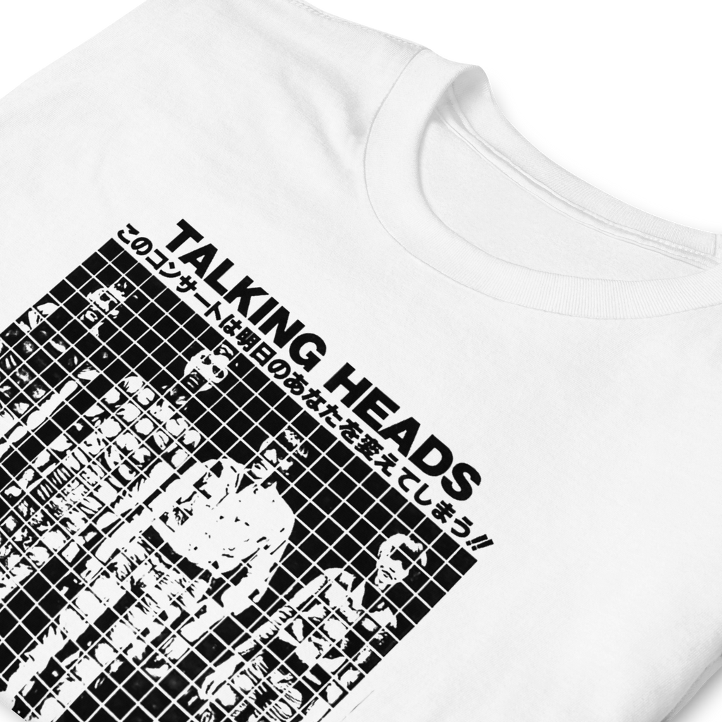Talking Heads Tokyo Transmission Tee — Vintage Japanese Concert Flyer Graphic on White T-Shirt