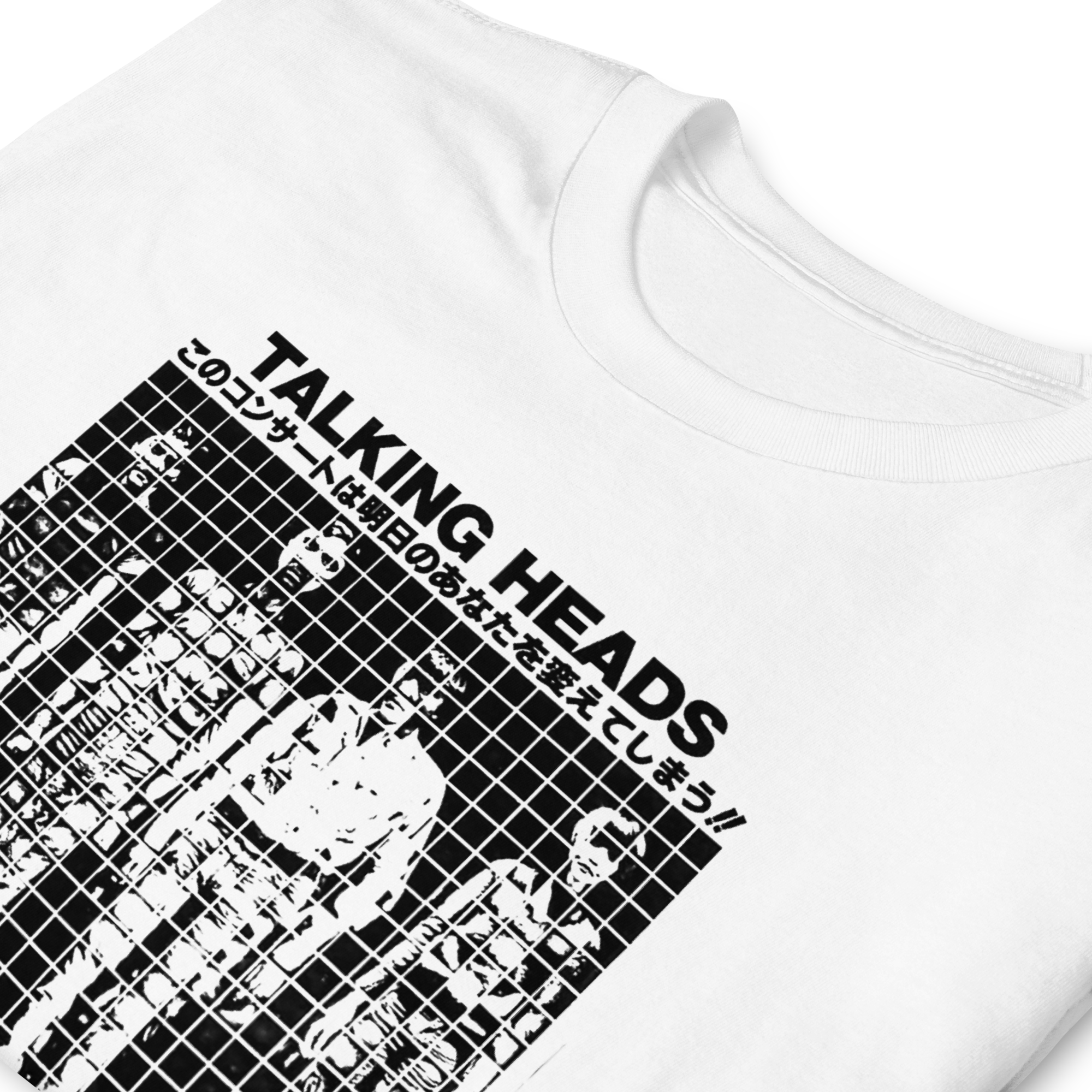 Talking Heads Tokyo Transmission Tee — Vintage Japanese Concert Flyer Graphic on White T-Shirt