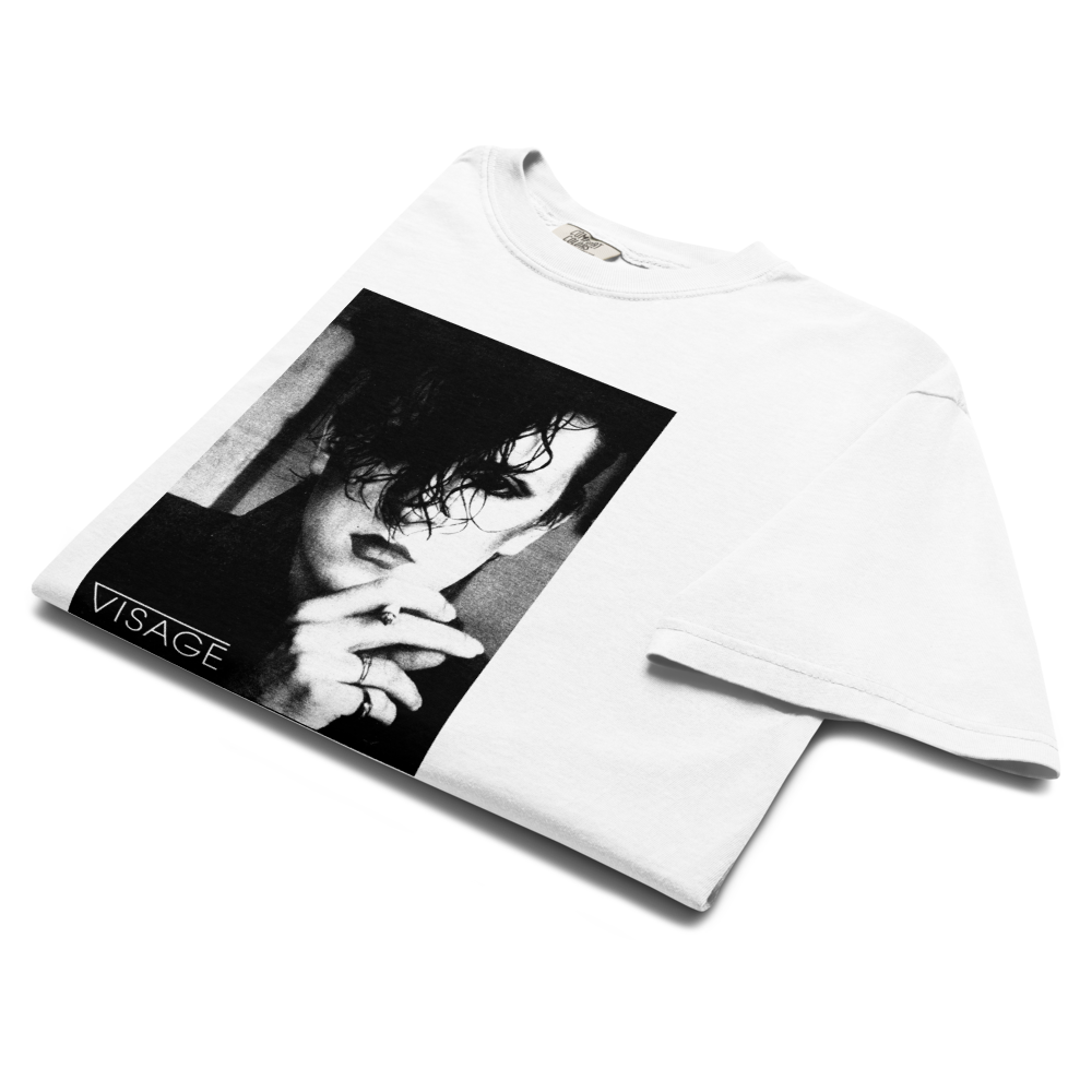 Visage Shadow Portrait Graphic T-Shirt | Comfort Colors 1717 White Unisex Vintage Style Tee