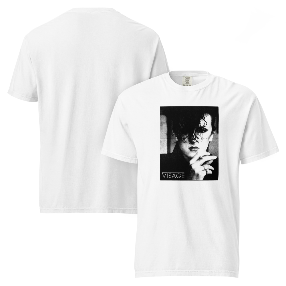 Visage Shadow Portrait Graphic T-Shirt | Comfort Colors 1717 White Unisex Vintage Style Tee